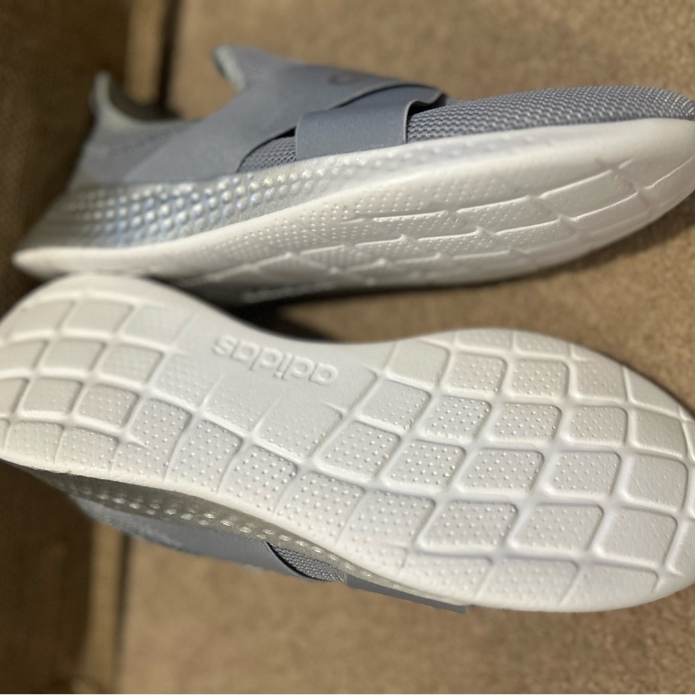 Adidas Womens Light Gray Slip-On Sneakers - Picture 4 of 5